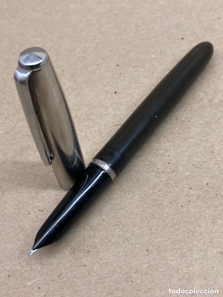 Plumas estilogr&aacute;ficas antiguas: Pluma Parker 21 cuerpo celuloide negro - Foto 1