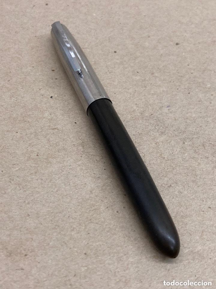 Plumas estilogr&aacute;ficas antiguas: Pluma Parker 21 cuerpo celuloide negro - Foto 3