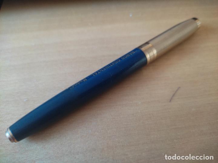 Alte F&uuml;llfederhalter: AQUA PEN PLUMA PROMOCIONAL BANCO CONTINENTAL MADRID USADA LEER 13 CM
