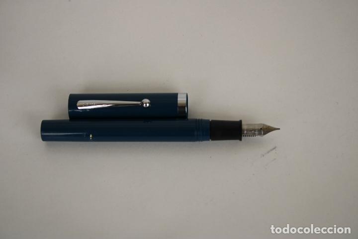 Plumas estilogr&aacute;ficas antiguas: pluma azul sheaffer - Foto 1