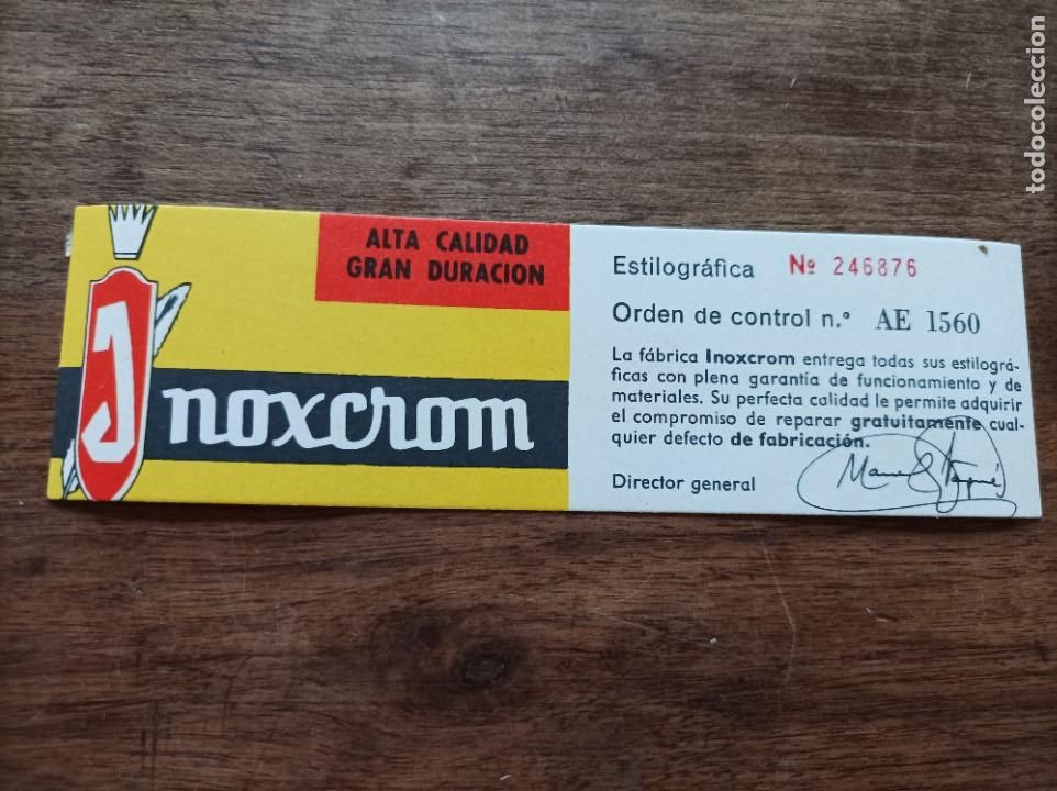 Plumas estilogr&aacute;ficas antiguas: Garant&iacute;a pluma inoxcrom - Foto 1