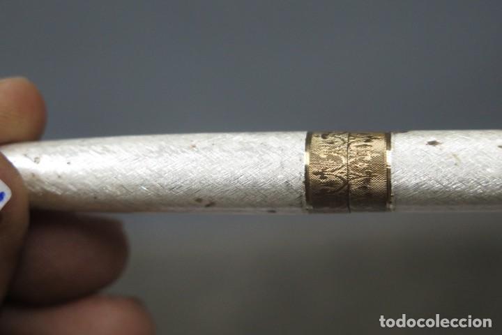 Plumas estilogr&aacute;ficas antiguas: PLUMA DE ESMALTE. &iquest;PLATA?. SHEAFFER. HACIA 1920 - Foto 3
