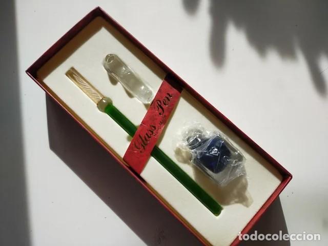Plumas estilogr&aacute;ficas antiguas: Pluma de cristal vintage - Foto 1