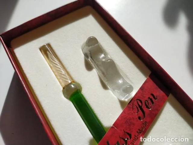 Plumas estilogr&aacute;ficas antiguas: Pluma de cristal vintage - Foto 3