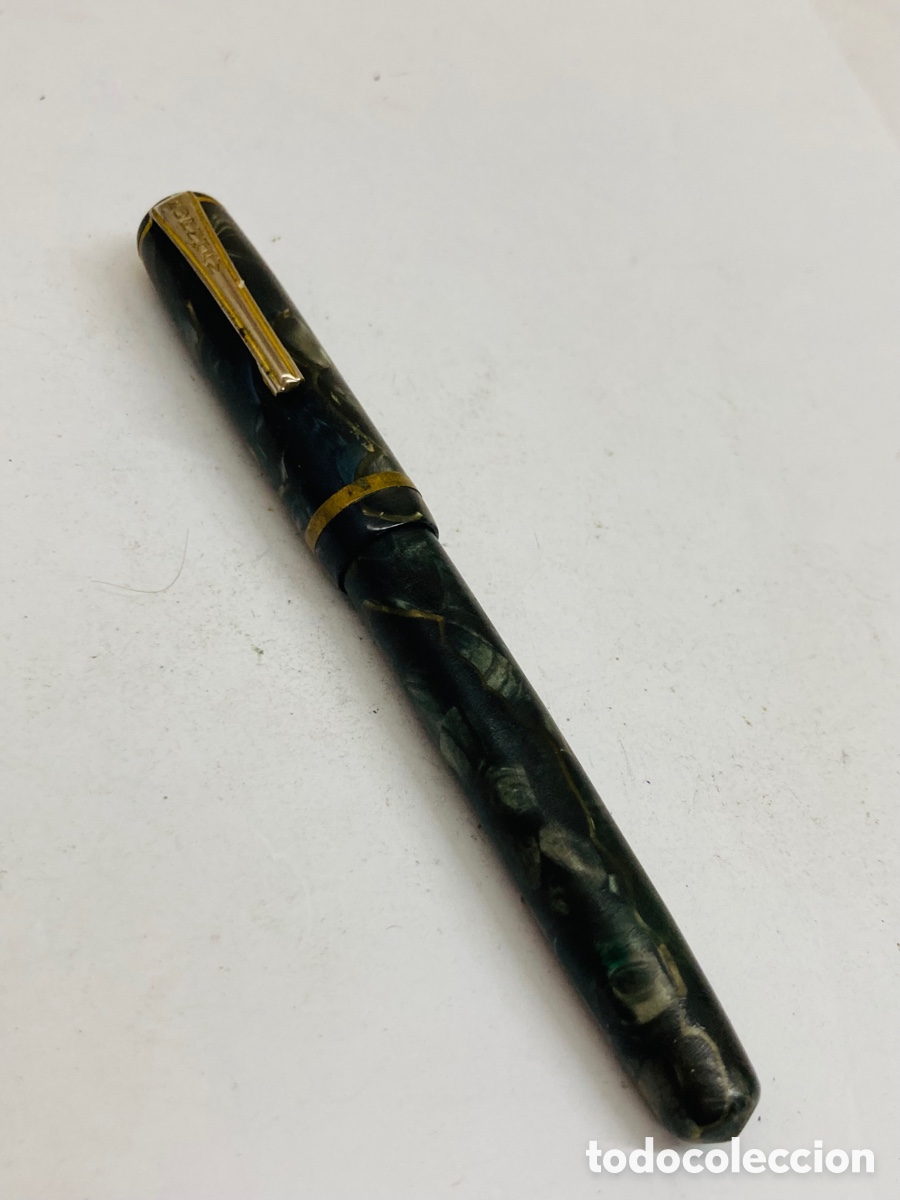 Plumas estilogr&aacute;ficas antiguas: Pluma Buernhamd cuerpo nacarado