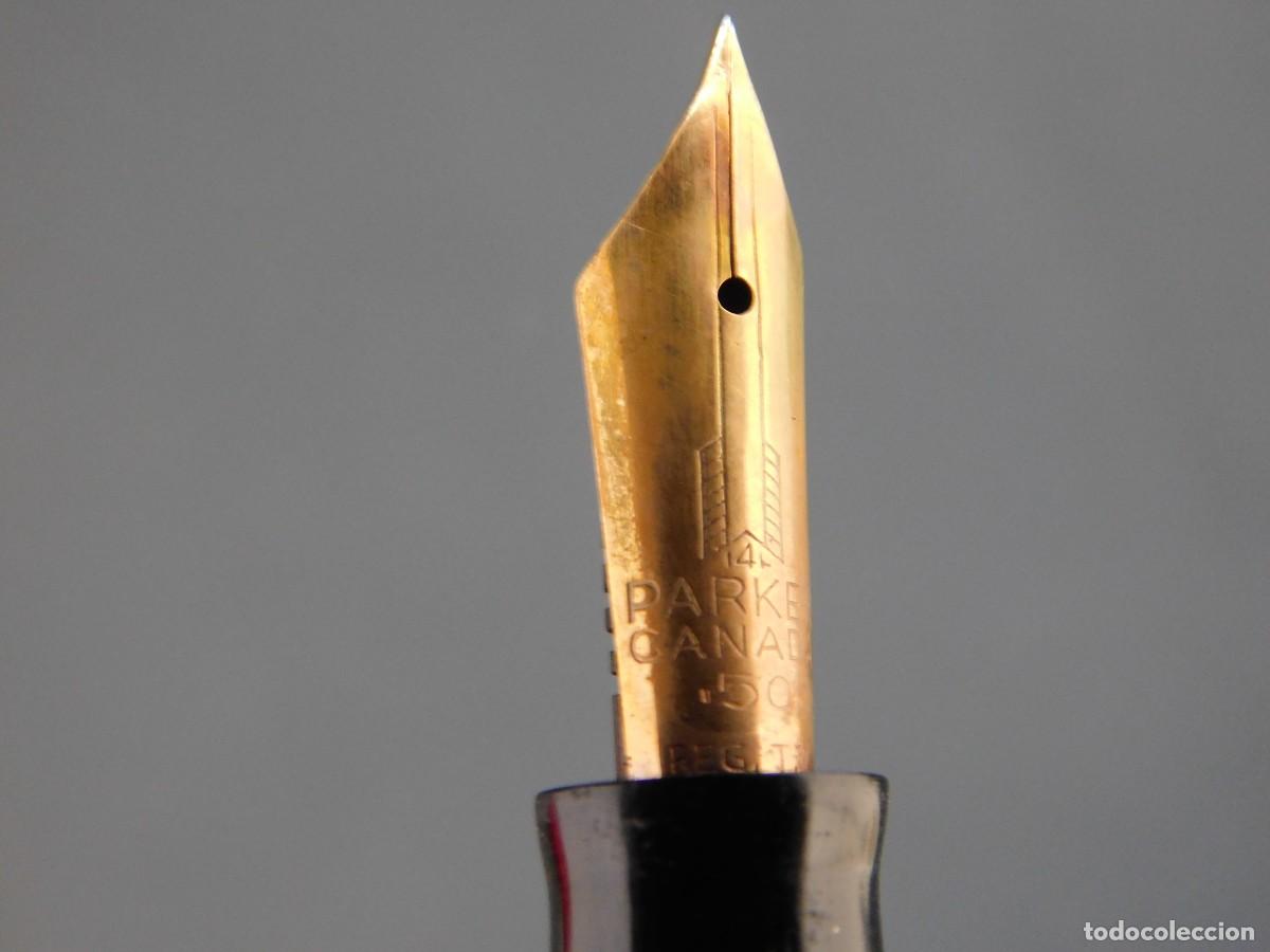 Plumas estilogr&aacute;ficas antiguas: PLUMA PARKER - VACUMATIC CANADA - 14K - Foto 8