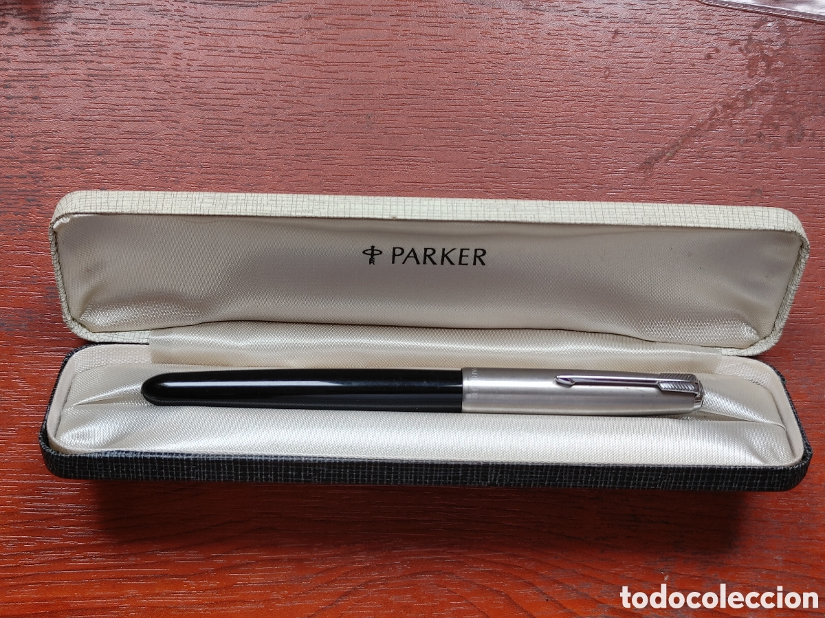 Plumas estilogr&aacute;ficas antiguas: Pluma Parker en su estuche.U.S.A. - Foto 1