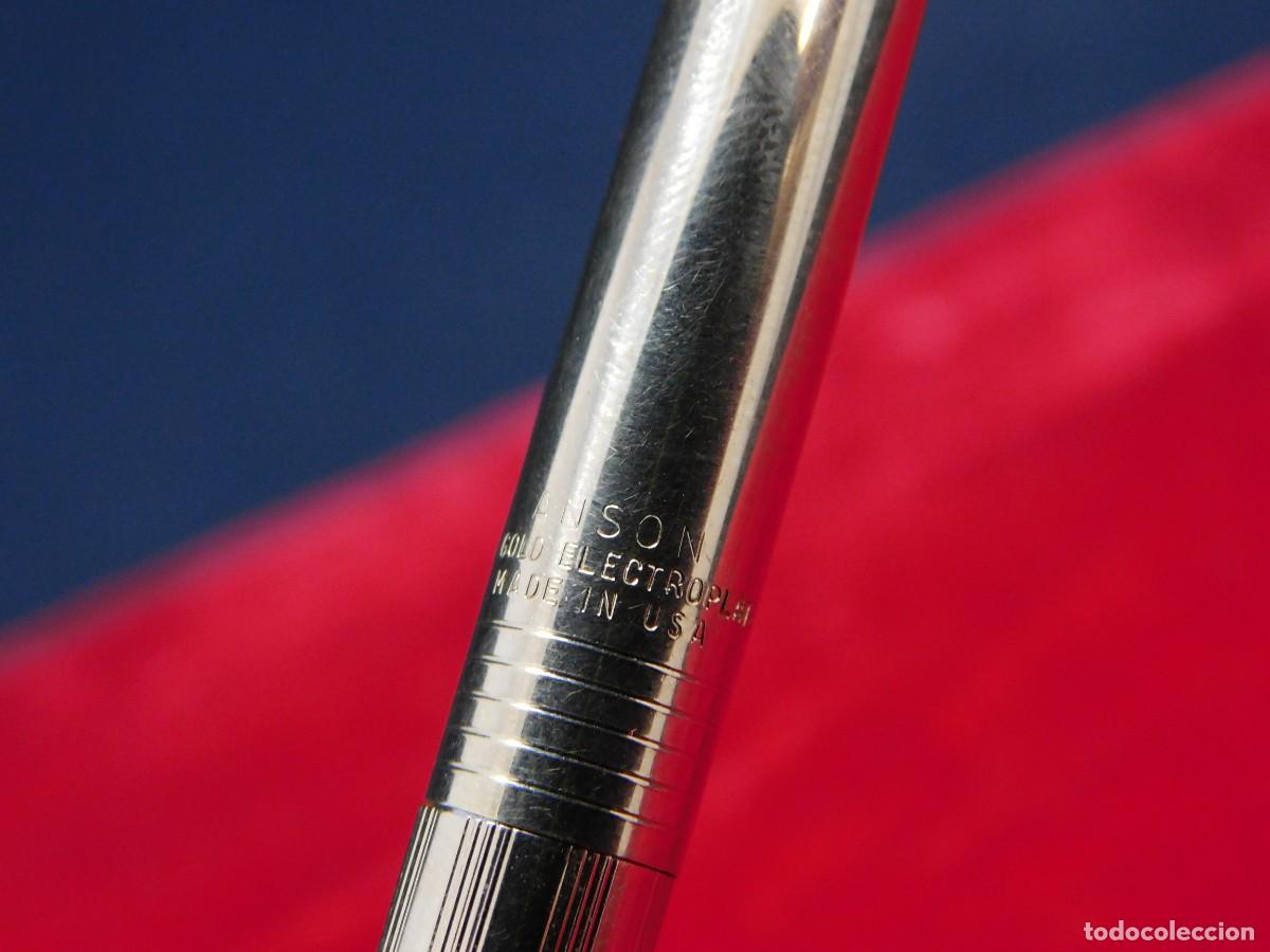 Plumas estilogr&aacute;ficas antiguas: PORTAMINAS ANSON 22K ELECTROPLATED - Foto 8
