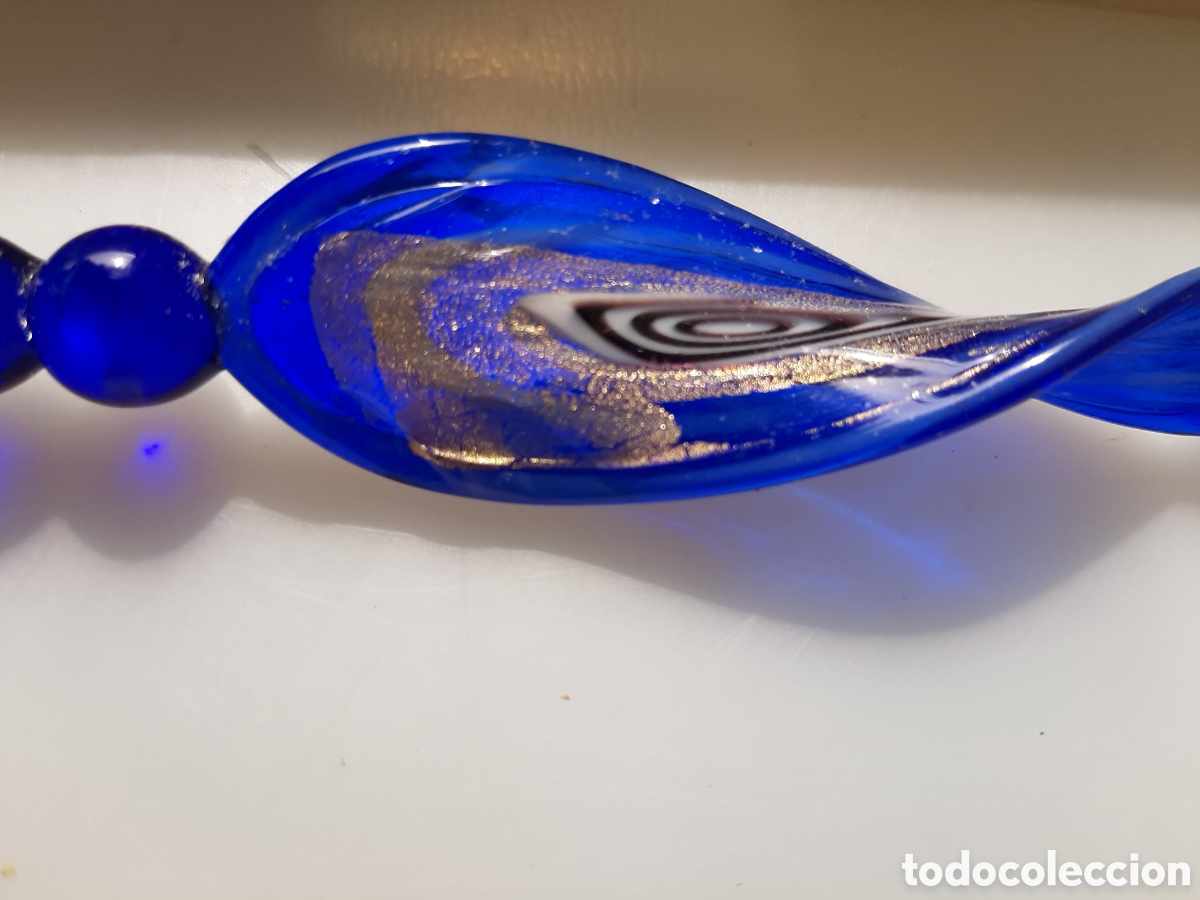 Plumas estilogr&aacute;ficas antiguas: PLUMA de Cristal pintada a mano. - Foto 4
