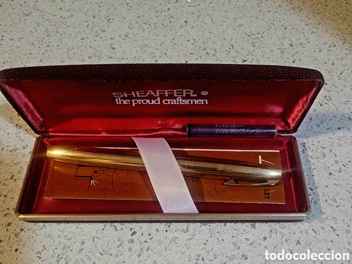 Plumas estilogr&aacute;ficas antiguas: Estilogr&aacute;fica Sheaffer oro - Foto 3