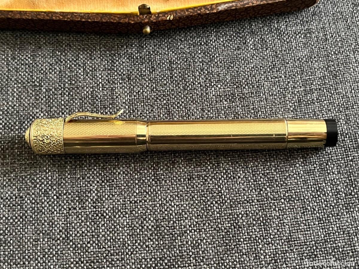 Plumas estilogr&aacute;ficas antiguas: Zenith chapada oro 18kr pluma, lapiz y estuche - Foto 3
