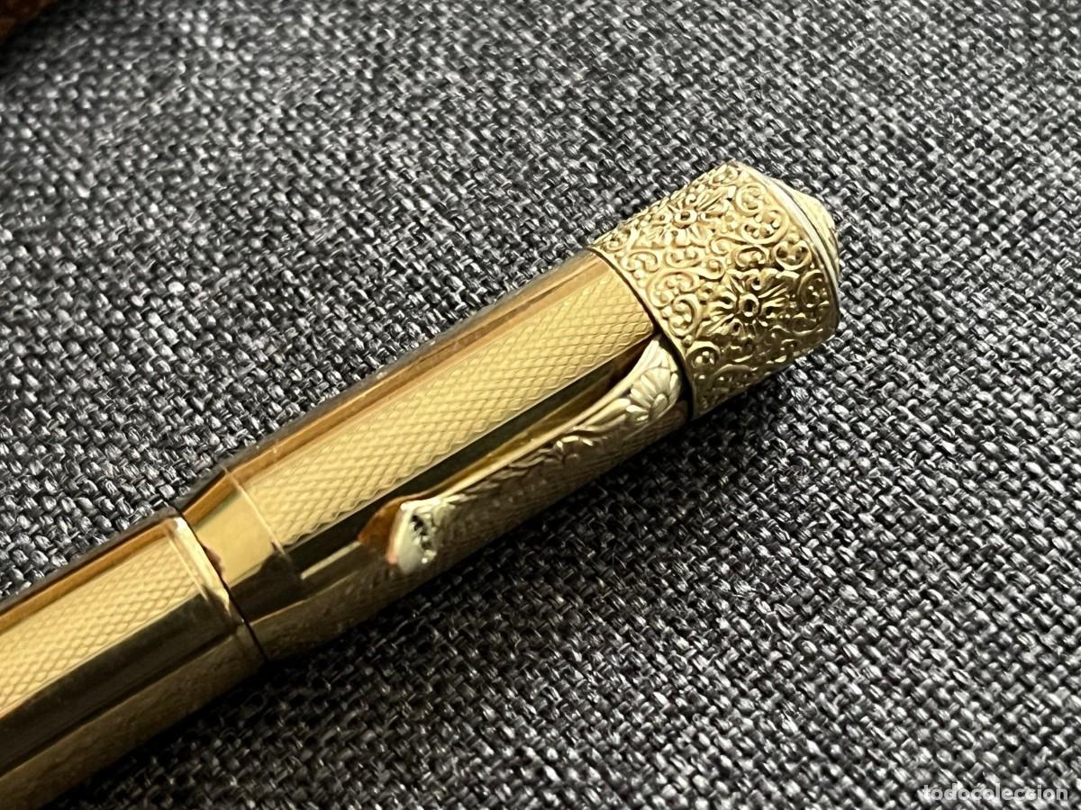 Plumas estilogr&aacute;ficas antiguas: Zenith chapada oro 18kr pluma, lapiz y estuche - Foto 4