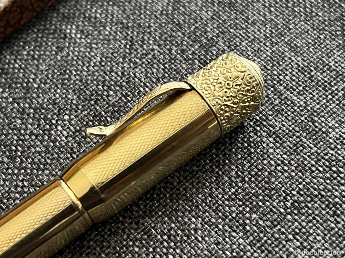 Plumas estilogr&aacute;ficas antiguas: Zenith chapada oro 18kr pluma, lapiz y estuche - Foto 5