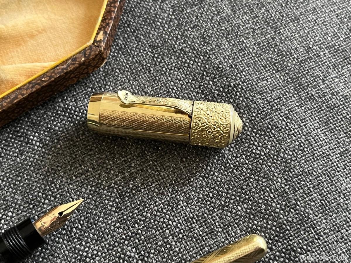 Plumas estilogr&aacute;ficas antiguas: Zenith chapada oro 18kr pluma, lapiz y estuche - Foto 6