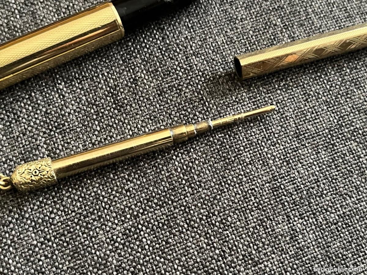 Plumas estilogr&aacute;ficas antiguas: Zenith chapada oro 18kr pluma, lapiz y estuche - Foto 9