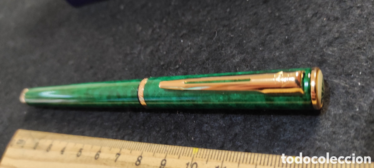 Plumas estilogr&aacute;ficas antiguas: Pluma Waterman lacada verde. Unicaja - Foto 7