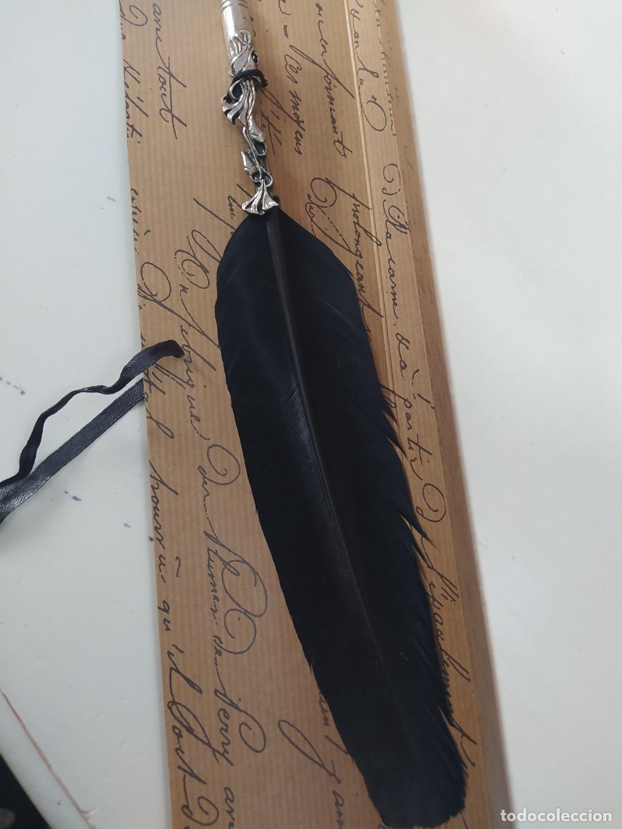 Plumas estilogr&aacute;ficas antiguas: PLUMA DE AVE PARA ESCRITURA - Foto 3