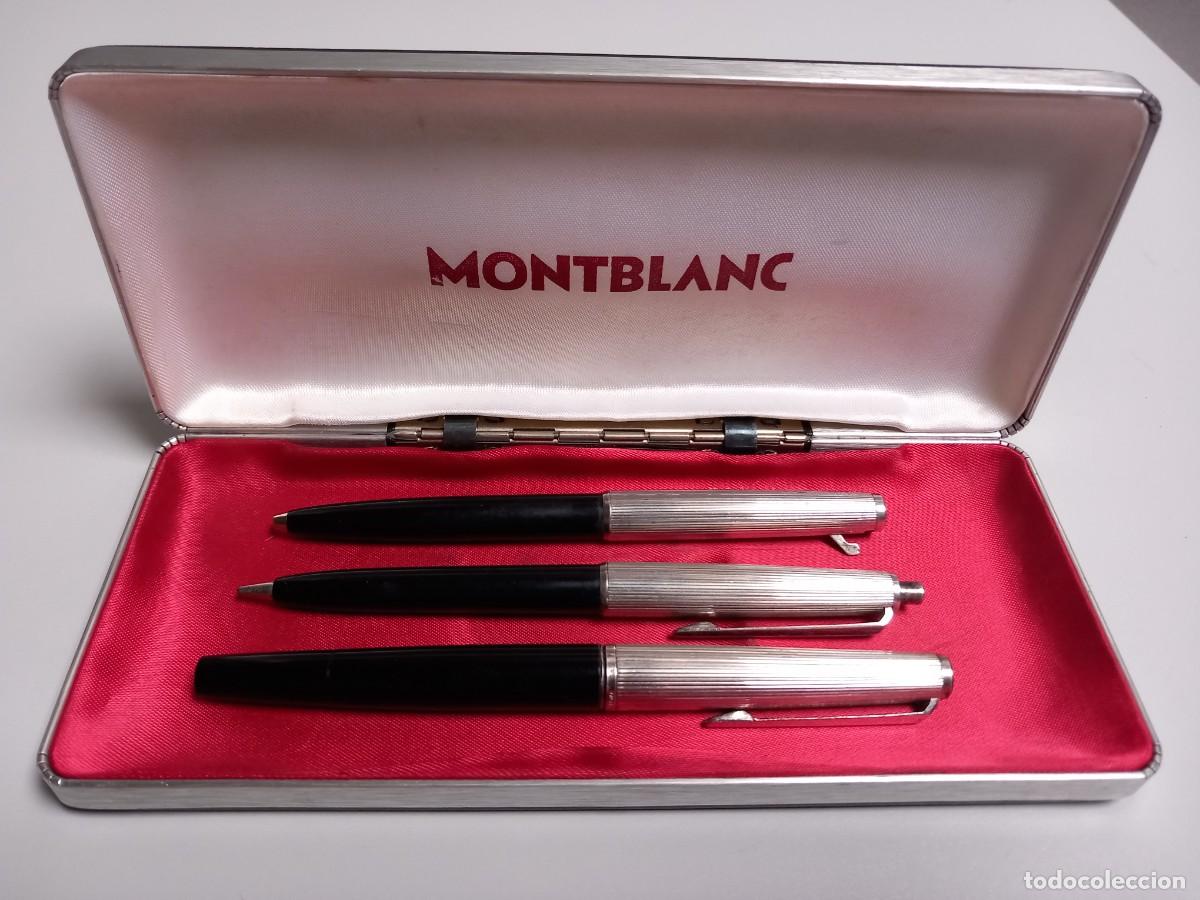 Plumas estilogr&aacute;ficas antiguas: ANTIGUO SET MONTBLANC. DE PLATA 925. - Foto 2