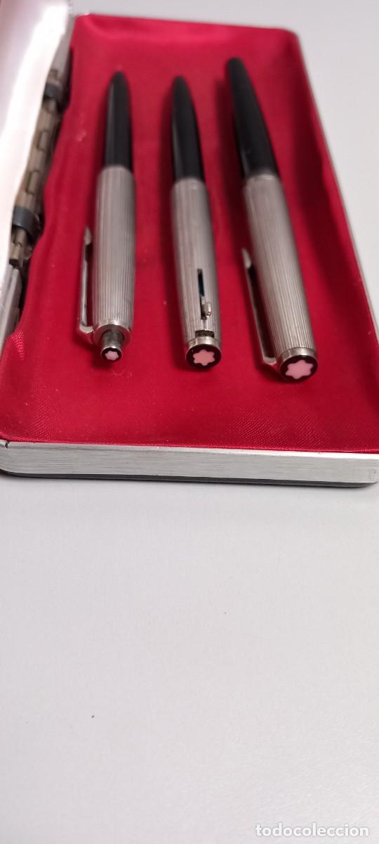 Plumas estilogr&aacute;ficas antiguas: ANTIGUO SET MONTBLANC. DE PLATA 925. - Foto 3