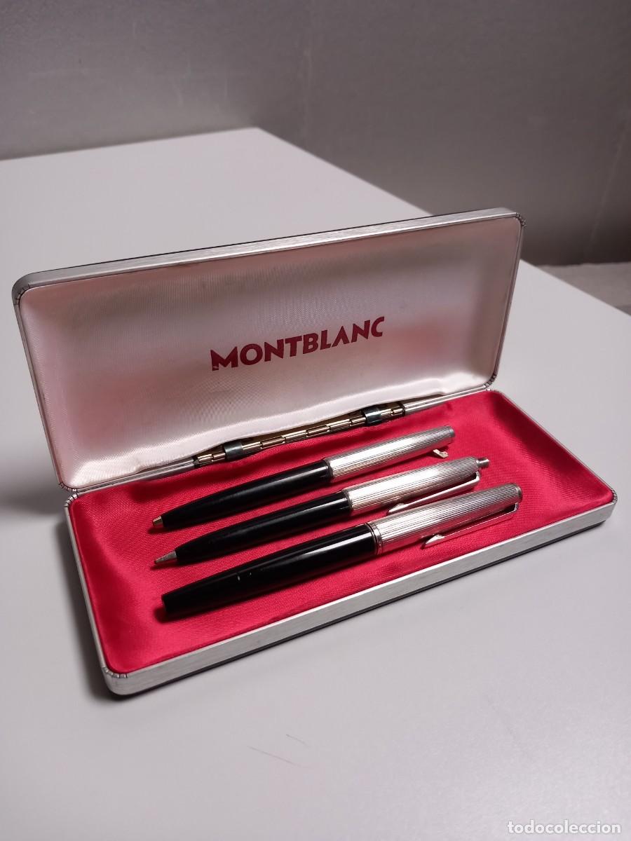 Plumas estilogr&aacute;ficas antiguas: ANTIGUO SET MONTBLANC. DE PLATA 925. - Foto 1