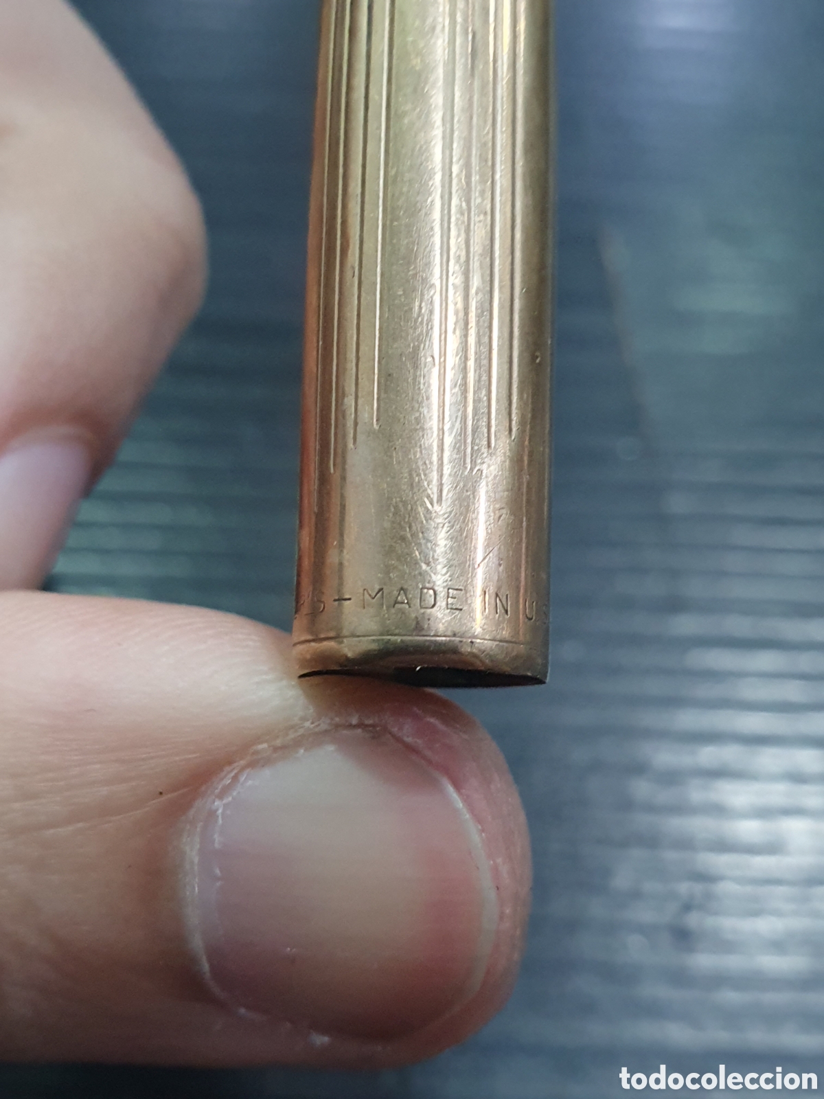 Plumas estilogr&aacute;ficas antiguas: Capuchon dorado para pluma Sheaffer. (L10) - Foto 3
