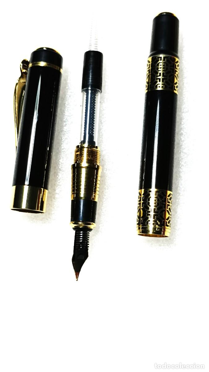 Plumas estilogr&aacute;ficas antiguas: Dragon- Negra-Dorada - Foto 3