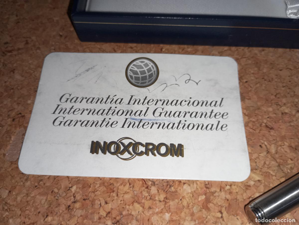 Plumas estilogr&aacute;ficas antiguas: Pluma inoxcrom en su estuche iridium - Foto 3