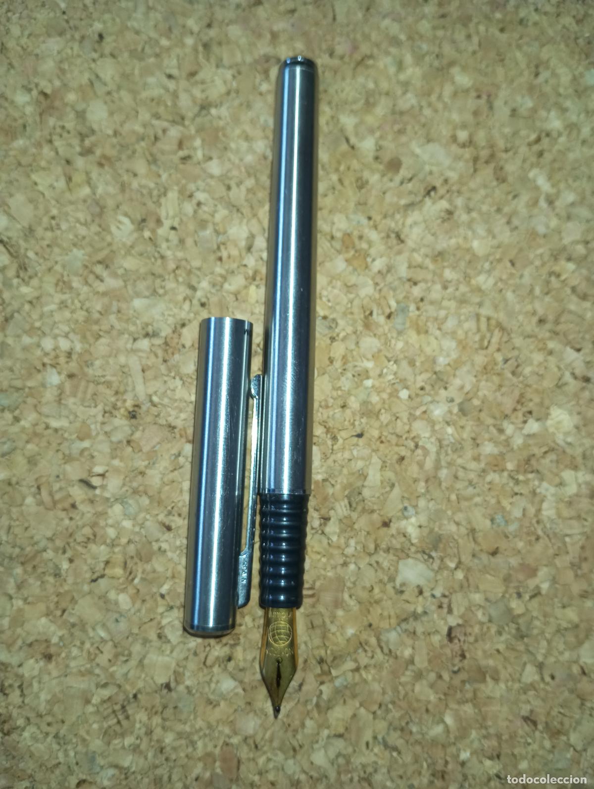 Plumas estilogr&aacute;ficas antiguas: Pluma inoxcrom en su estuche iridium - Foto 9