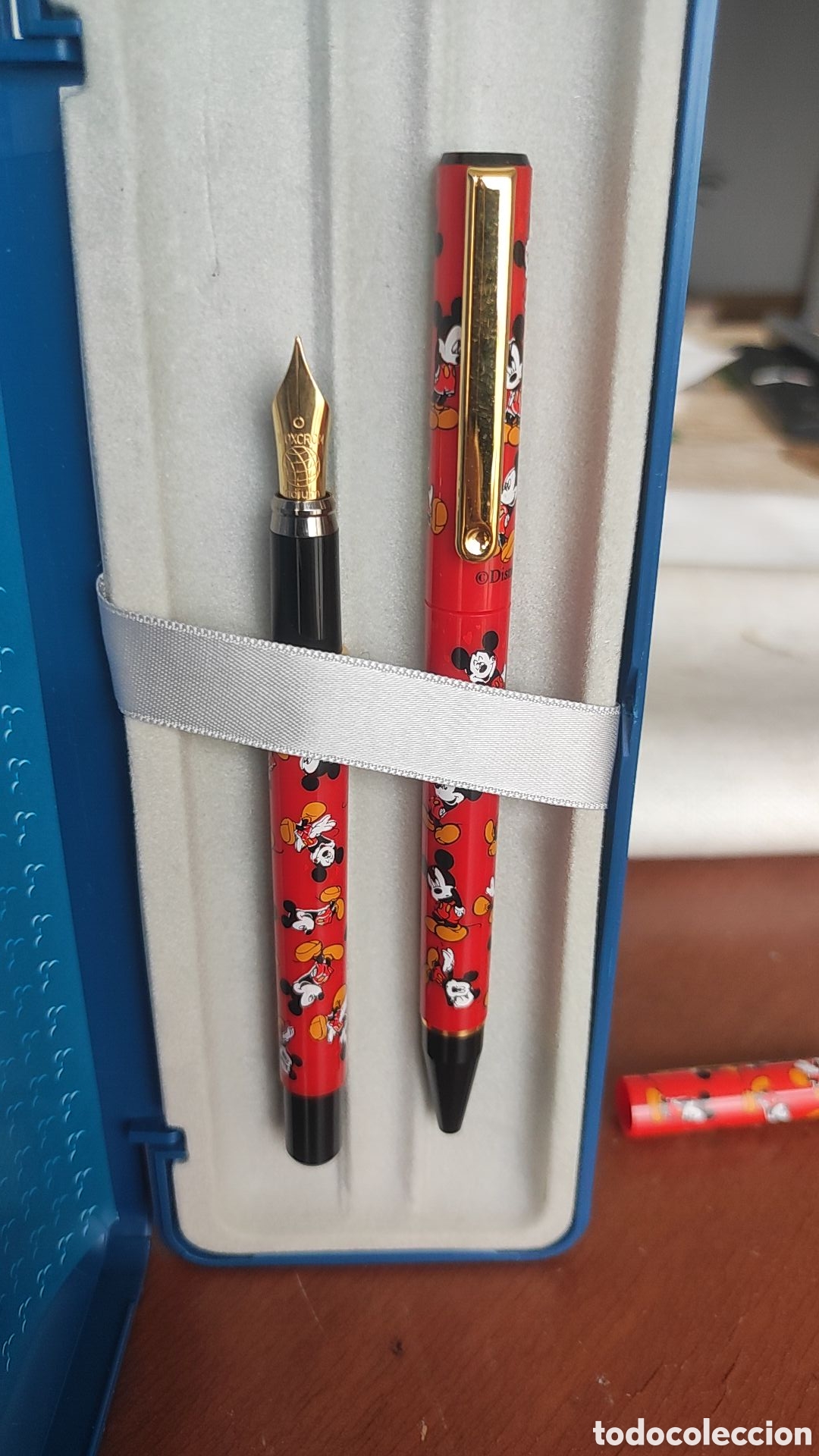 Plumas estilogr&aacute;ficas antiguas: pluma y boligrafo mickey mouse inoxcrom - Foto 3