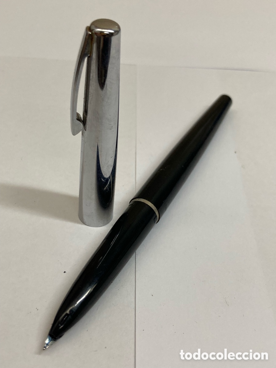 Plumas estilogr&aacute;ficas antiguas: Pluma Sheaffer cuerpo celuloide negro /PLUMA9-5 - Foto 2