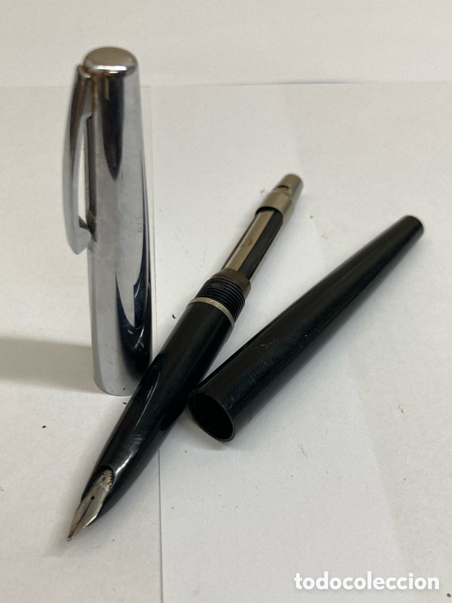 Plumas estilogr&aacute;ficas antiguas: Pluma Sheaffer cuerpo celuloide negro /PLUMA9-5 - Foto 3