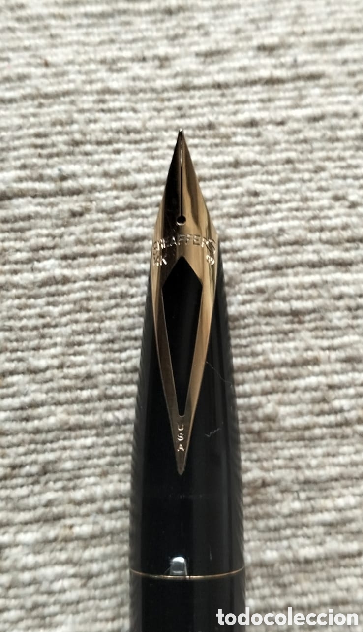 Plumas estilogr&aacute;ficas antiguas: Pluma sheaffer con plumin de oro de 14k nueva sin uso - Foto 8