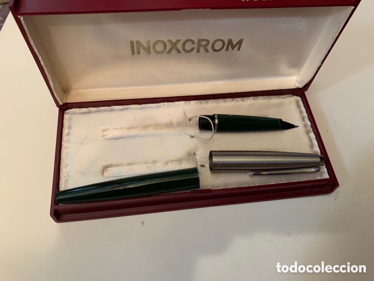 Plumas estilogr&aacute;ficas antiguas: Inoxcrom 77 con caja original - Foto 2