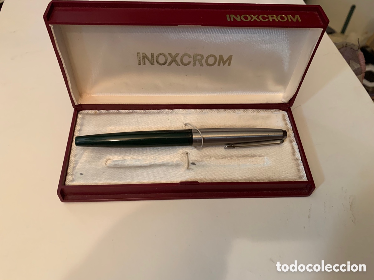 Plumas estilogr&aacute;ficas antiguas: Inoxcrom 77 con caja original - Foto 1