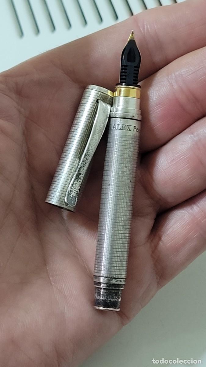 Plumas estilogr&aacute;ficas antiguas: PLUMA DE PLATA 925 CON COTRASTE - Foto 4
