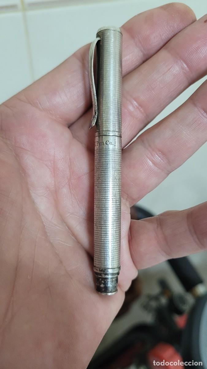 Plumas estilogr&aacute;ficas antiguas: PLUMA DE PLATA 925 CON COTRASTE - Foto 6