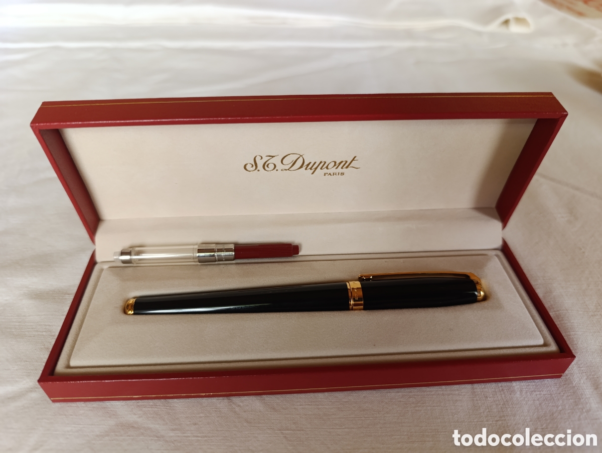 Plumas estilogr&aacute;ficas antiguas: Pluma Dupont Par&iacute;s, con plum&iacute;n de oro - Foto 2
