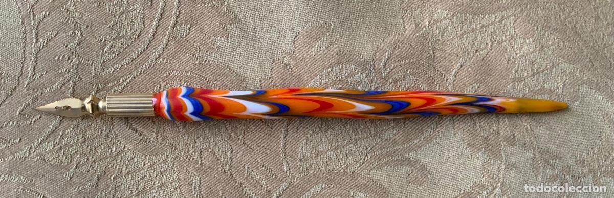 Plumas estilogr&aacute;ficas antiguas: PLUMA CRISTAL DE MURANO, CON PLUMILLA - Foto 2