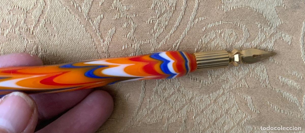 Plumas estilogr&aacute;ficas antiguas: PLUMA CRISTAL DE MURANO, CON PLUMILLA - Foto 3