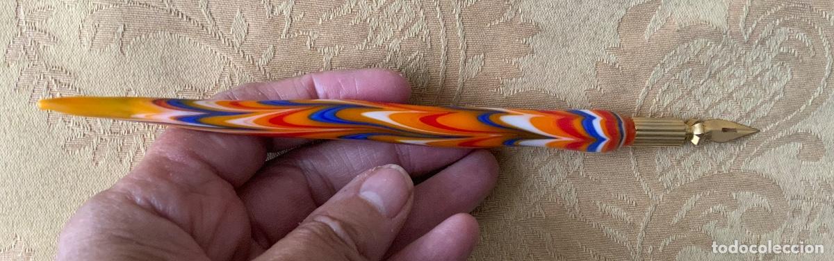 Plumas estilogr&aacute;ficas antiguas: PLUMA CRISTAL DE MURANO, CON PLUMILLA - Foto 4