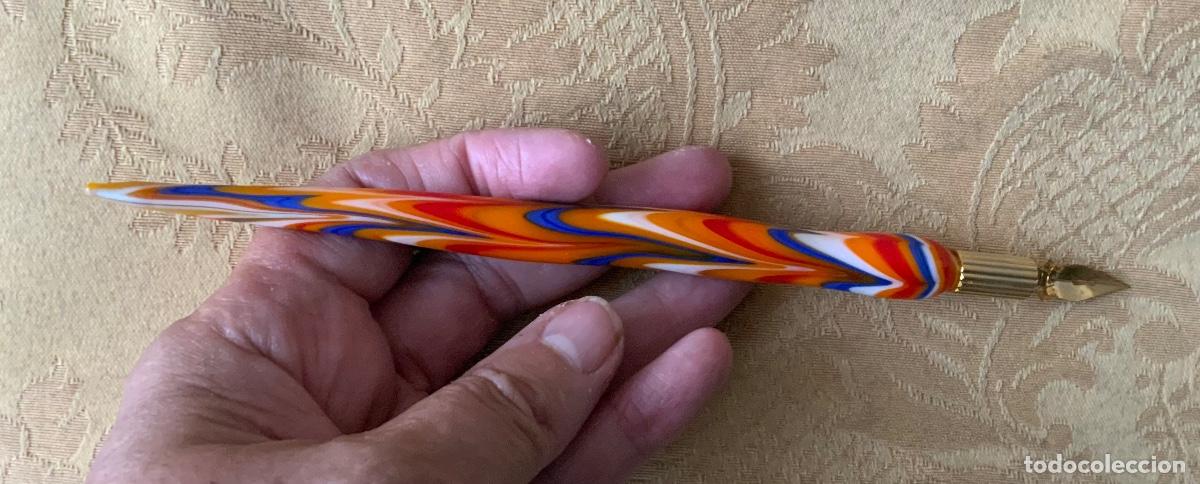 Plumas estilogr&aacute;ficas antiguas: PLUMA CRISTAL DE MURANO, CON PLUMILLA - Foto 9