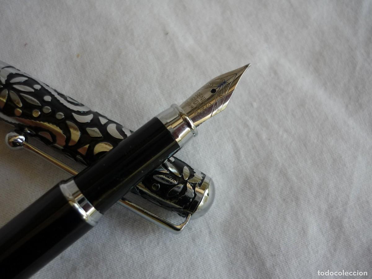 Plumas estilogr&aacute;ficas antiguas: Pluma estilogr&aacute;fica con plum&iacute;n Genius - Foto 8