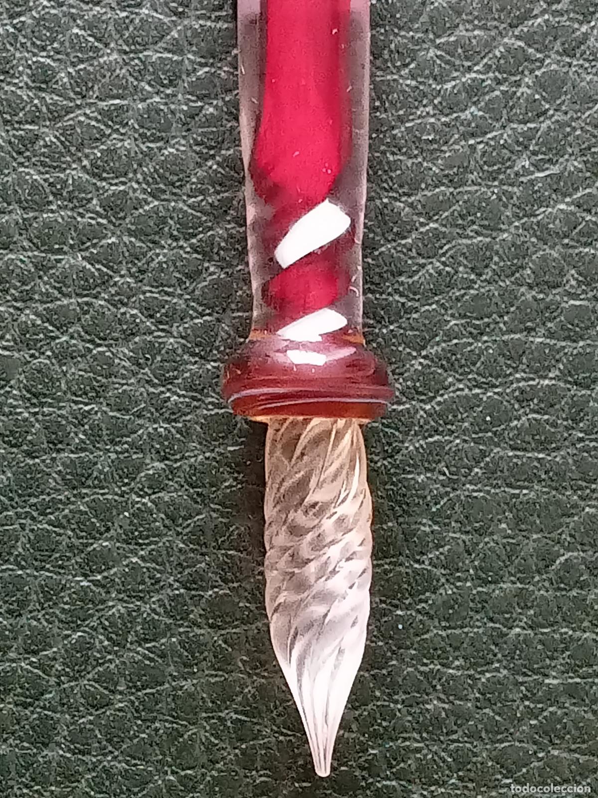 Plumas estilogr&aacute;ficas antiguas: Pluma de cristal de Murano - Foto 3