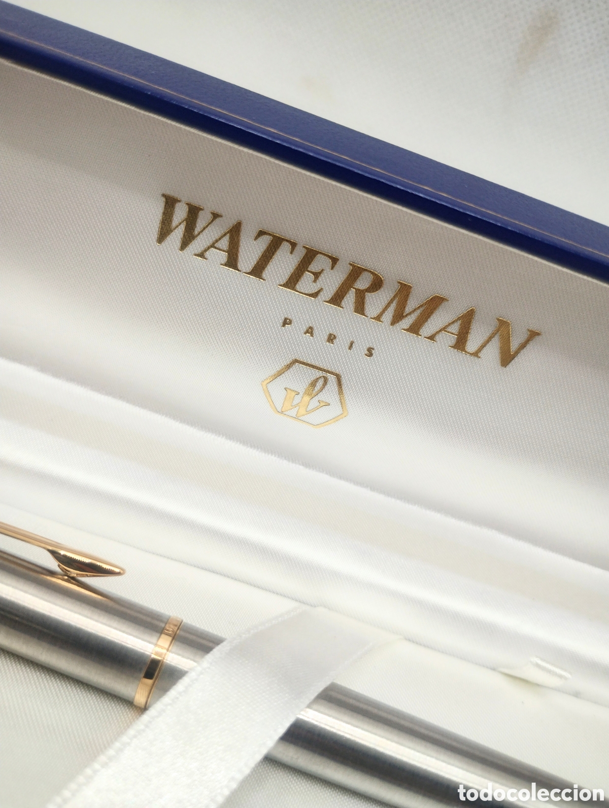 Plumas estilogr&aacute;ficas antiguas: Pluma waterman con estuche original - Foto 2