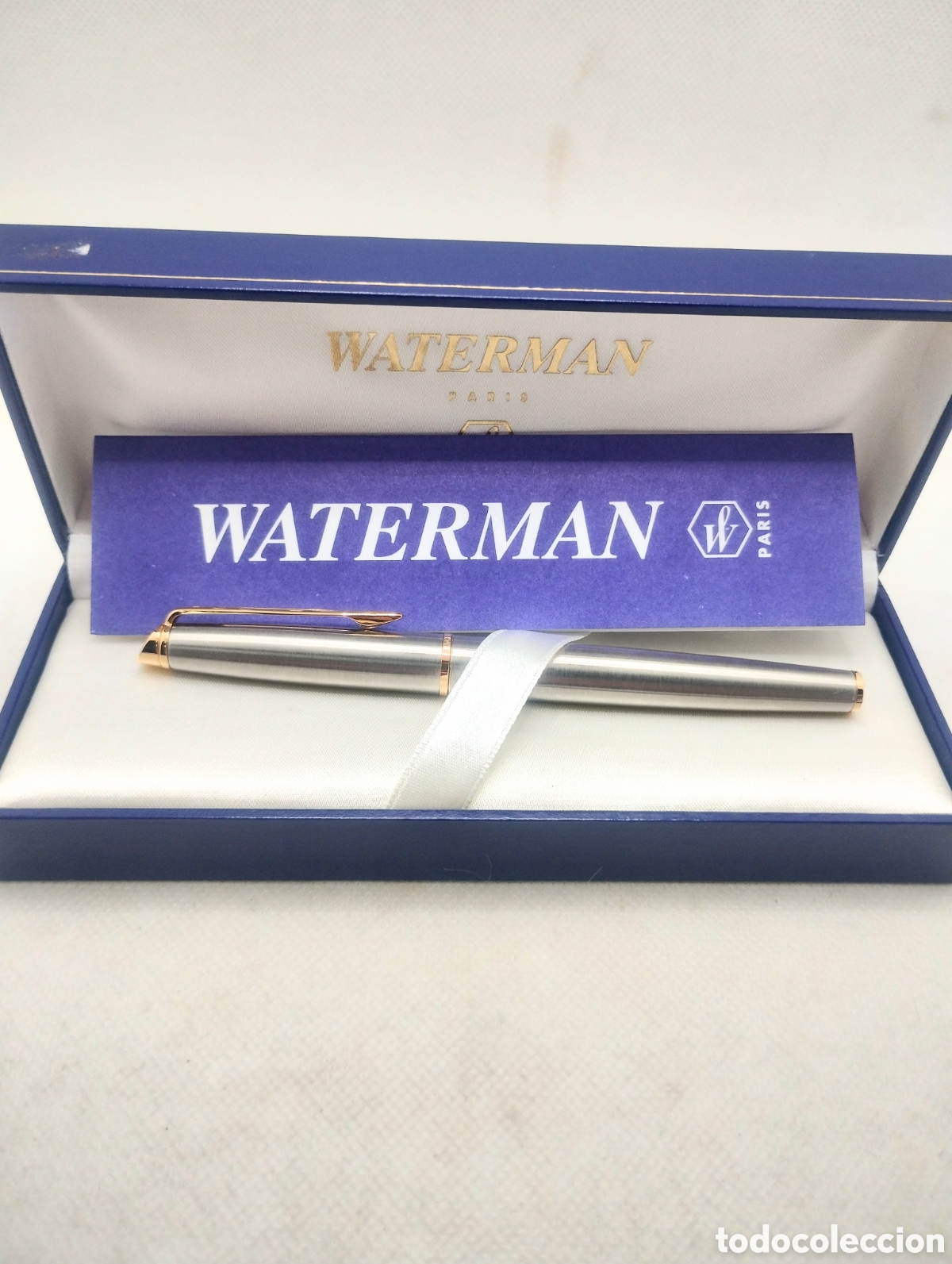 Plumas estilogr&aacute;ficas antiguas: Pluma waterman con estuche original - Foto 1