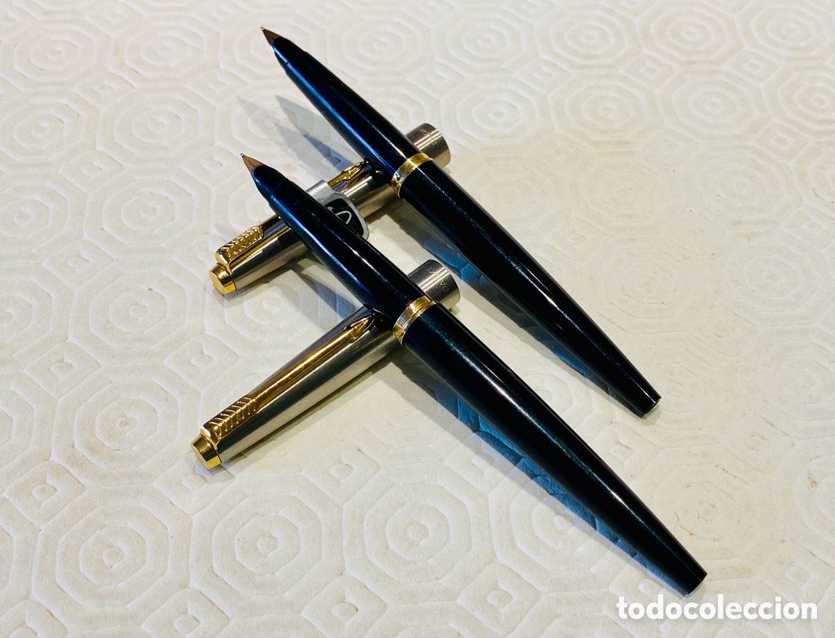 Plumas estilogr&aacute;ficas antiguas: Dos plumas PARKER 45 con estuche - Foto 5
