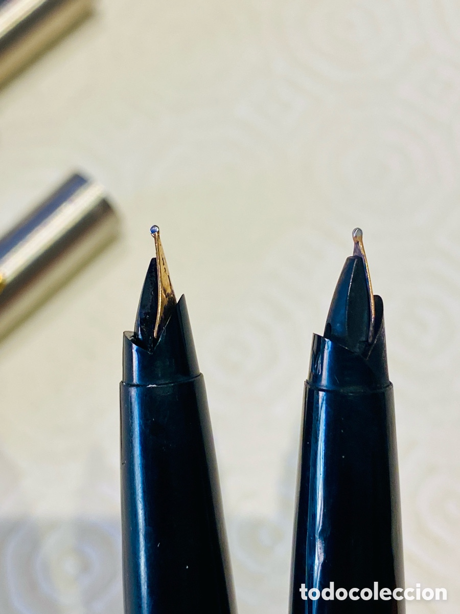 Plumas estilogr&aacute;ficas antiguas: Dos plumas PARKER 45 con estuche - Foto 7