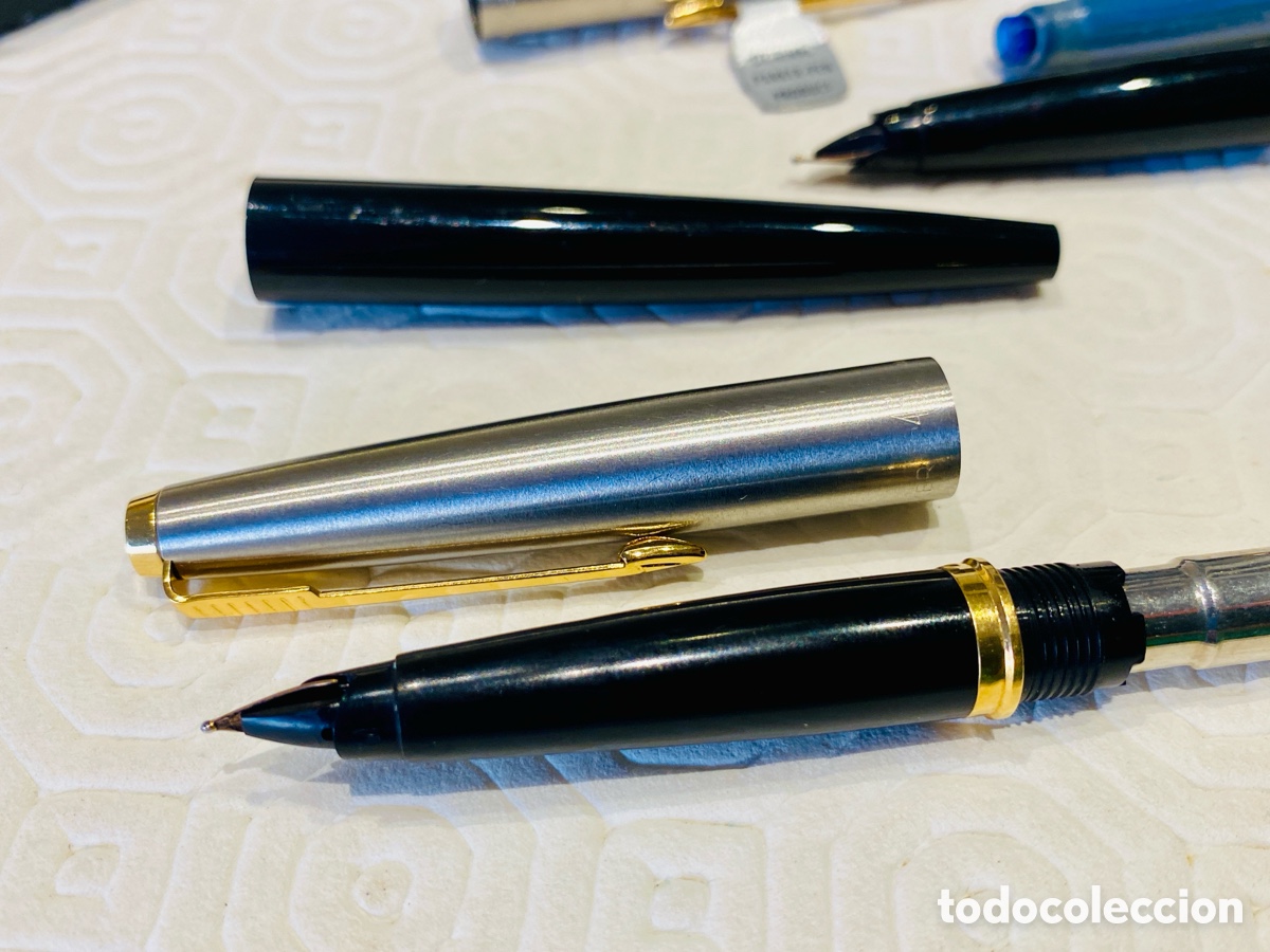 Plumas estilogr&aacute;ficas antiguas: Dos plumas PARKER 45 con estuche - Foto 10