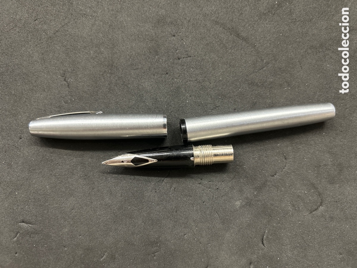 Plumas estilogr&aacute;ficas antiguas: Pluma Sheaffer plateada - Foto 3