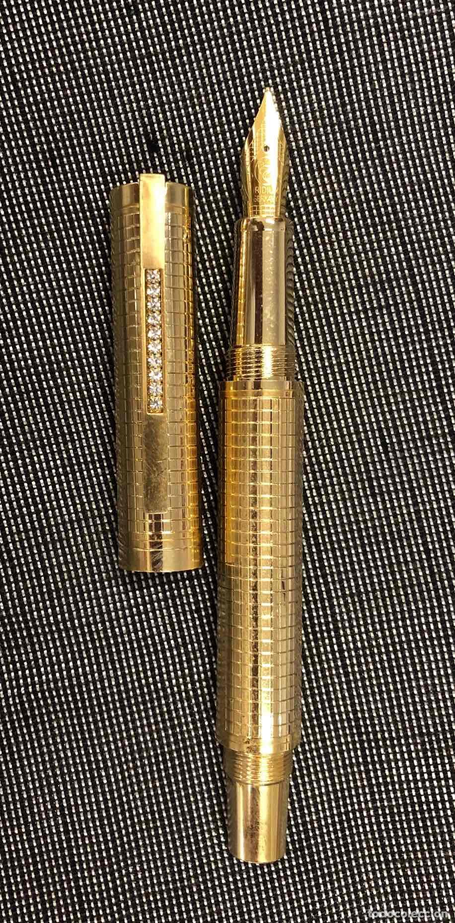 Plumas estilogr&aacute;ficas antiguas: PLUMA ESTILOGRAFICA DORADA, SIN USO - Foto 3